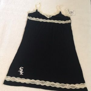 NWT MLB Official Chicago White Sox black nightgown with lace Size L